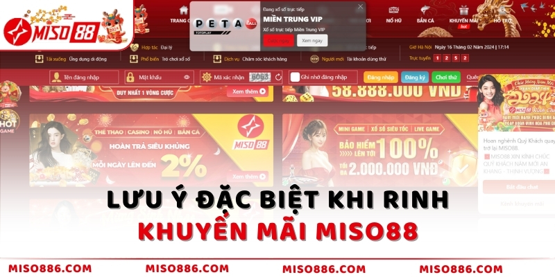 Lưu ý đặc biệt khi rinh khuyến mãi MISO88